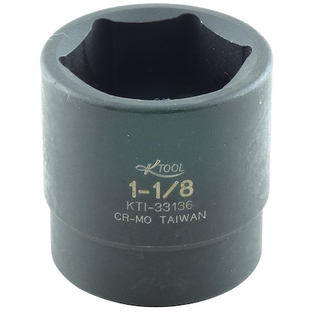 K-Tool International 1/2" Drive Impact Socket black oxide, Stndrd 6 Pnt 1/2"Dr, 1-1/8 KTI-33136